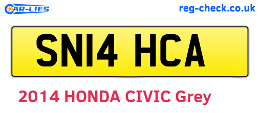 SN14HCA are the vehicle registration plates.