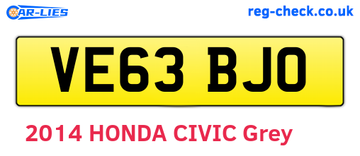 VE63BJO are the vehicle registration plates.