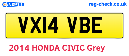 VX14VBE are the vehicle registration plates.