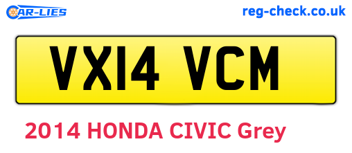 VX14VCM are the vehicle registration plates.
