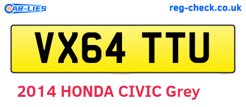 VX64TTU are the vehicle registration plates.