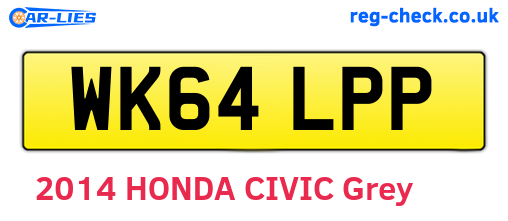 WK64LPP are the vehicle registration plates.