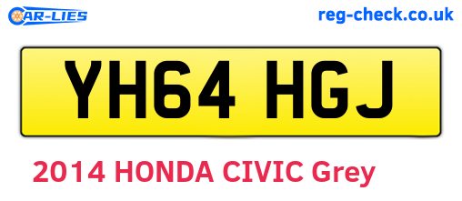 YH64HGJ are the vehicle registration plates.