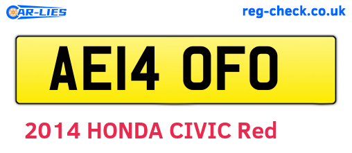 AE14OFO are the vehicle registration plates.
