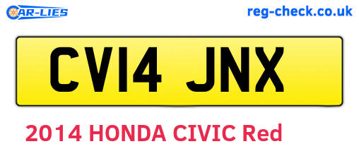 CV14JNX are the vehicle registration plates.