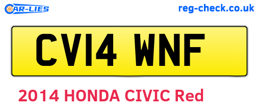 CV14WNF are the vehicle registration plates.