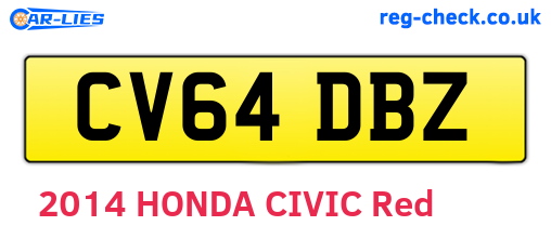 CV64DBZ are the vehicle registration plates.