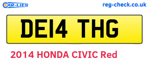 DE14THG are the vehicle registration plates.
