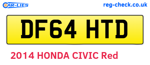 DF64HTD are the vehicle registration plates.
