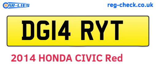 DG14RYT are the vehicle registration plates.