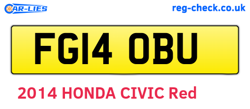 FG14OBU are the vehicle registration plates.