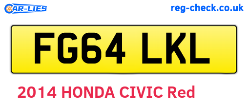 FG64LKL are the vehicle registration plates.