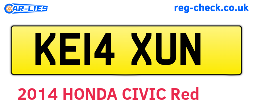 KE14XUN are the vehicle registration plates.