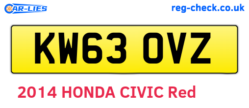 KW63OVZ are the vehicle registration plates.
