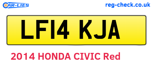 LF14KJA are the vehicle registration plates.