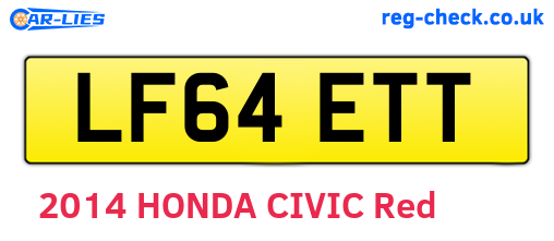 LF64ETT are the vehicle registration plates.