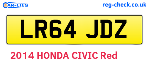 LR64JDZ are the vehicle registration plates.