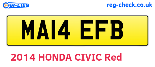 MA14EFB are the vehicle registration plates.