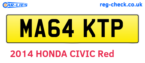 MA64KTP are the vehicle registration plates.