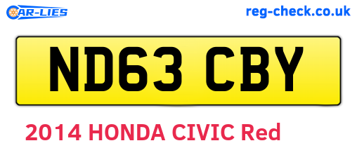 ND63CBY are the vehicle registration plates.