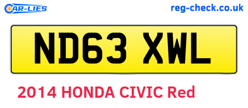 ND63XWL are the vehicle registration plates.