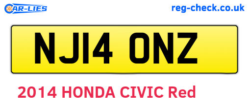 NJ14ONZ are the vehicle registration plates.