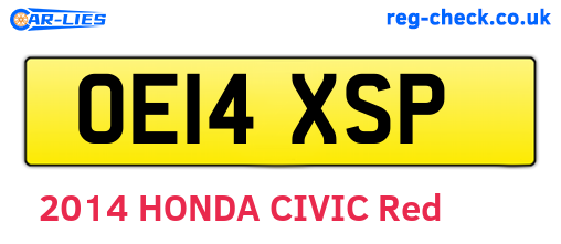 OE14XSP are the vehicle registration plates.