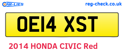 OE14XST are the vehicle registration plates.