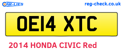 OE14XTC are the vehicle registration plates.