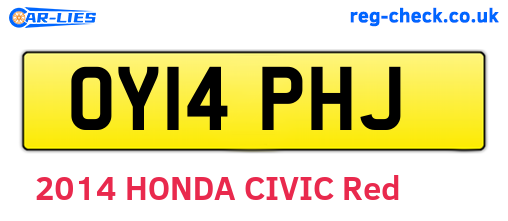 OY14PHJ are the vehicle registration plates.