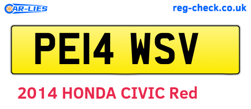 PE14WSV are the vehicle registration plates.