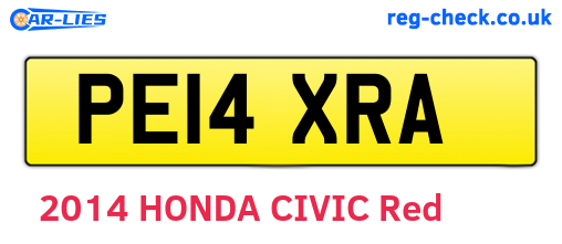 PE14XRA are the vehicle registration plates.