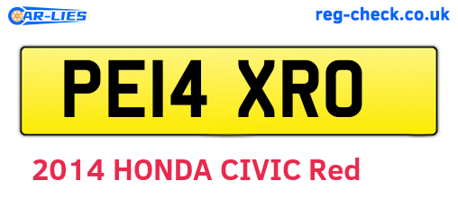 PE14XRO are the vehicle registration plates.