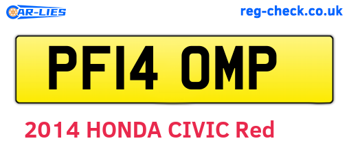 PF14OMP are the vehicle registration plates.