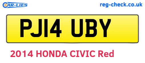 PJ14UBY are the vehicle registration plates.