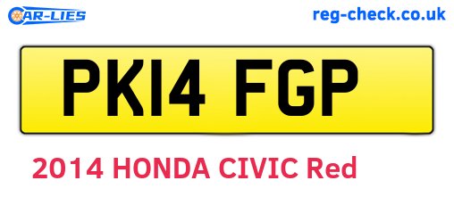 PK14FGP are the vehicle registration plates.