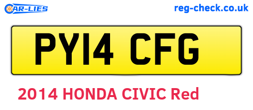 PY14CFG are the vehicle registration plates.