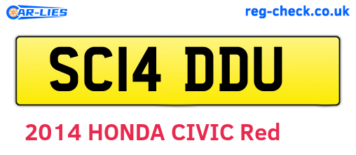 SC14DDU are the vehicle registration plates.