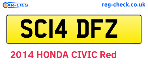 SC14DFZ are the vehicle registration plates.