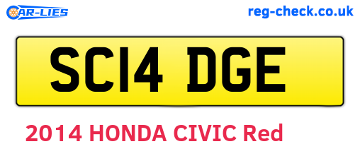 SC14DGE are the vehicle registration plates.
