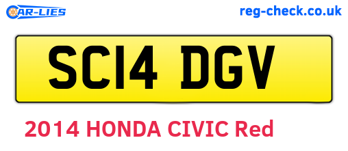 SC14DGV are the vehicle registration plates.