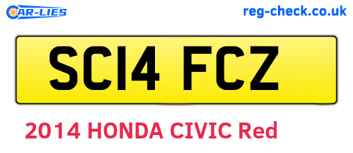 SC14FCZ are the vehicle registration plates.