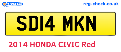 SD14MKN are the vehicle registration plates.
