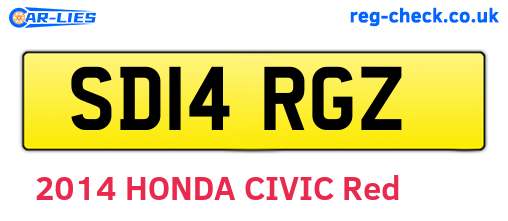 SD14RGZ are the vehicle registration plates.