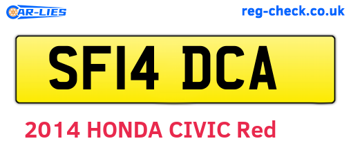 SF14DCA are the vehicle registration plates.