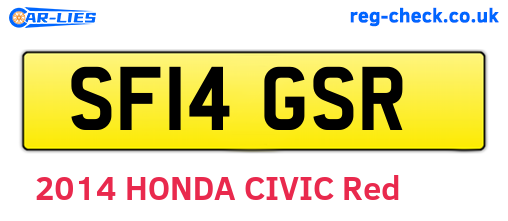 SF14GSR are the vehicle registration plates.