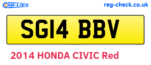 SG14BBV are the vehicle registration plates.