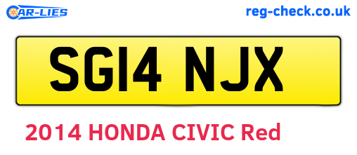 SG14NJX are the vehicle registration plates.