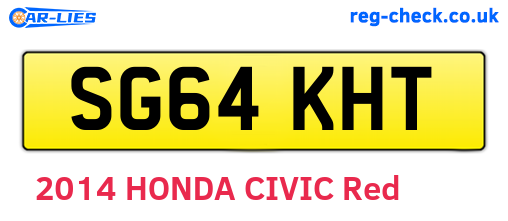 SG64KHT are the vehicle registration plates.