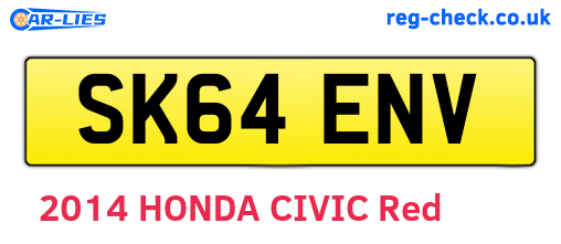 SK64ENV are the vehicle registration plates.